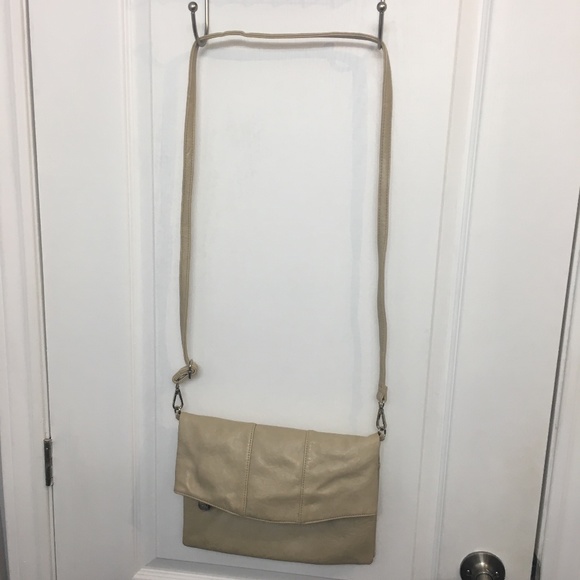 Cream SQ Crossbody Bag Fold-Over Style iPad Size! - Picture 8 of 10